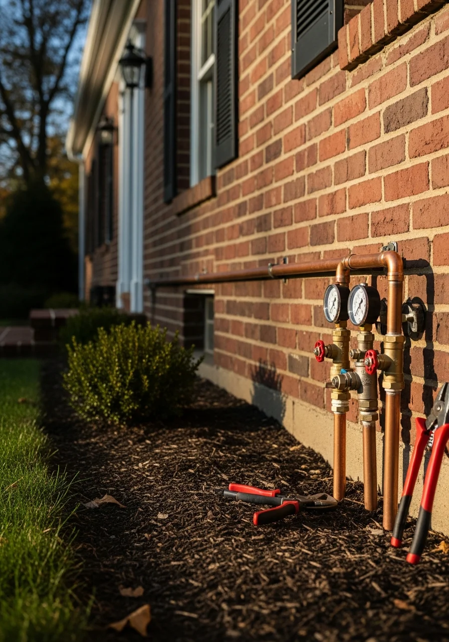 Contractor inspecting exterior of classic Westfield home with professional assessment tools.